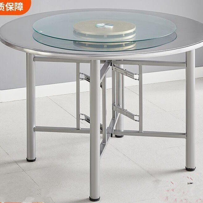 สแตนเลสหนาจานเสียงโต๊ะกลมโต๊ะพับโต๊ะสวนแผ่นเสียงบาร์บีคิว 8...