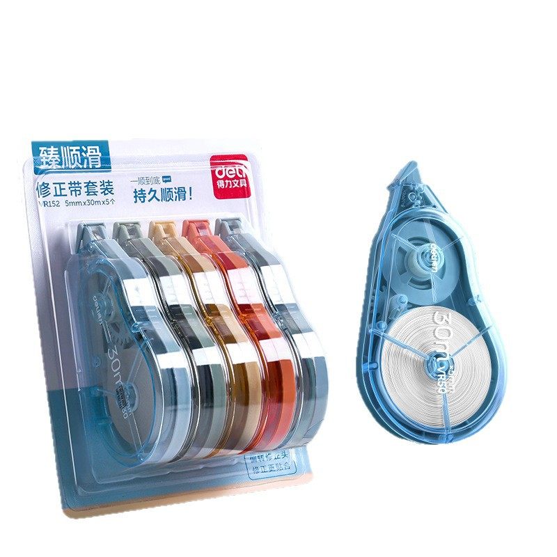 Deli Correction Tape, Ultra-Large Capacity, Silent and Smooth Correction Tape, High-Looking Student Stationery Supplies Correction Tape Wholesale