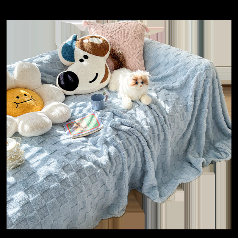 Cream Style Plush Sofa Towel Autumn and Winter Thick Warm Sofa Cover Ins Style One-Piece Living Room Sofa Cover