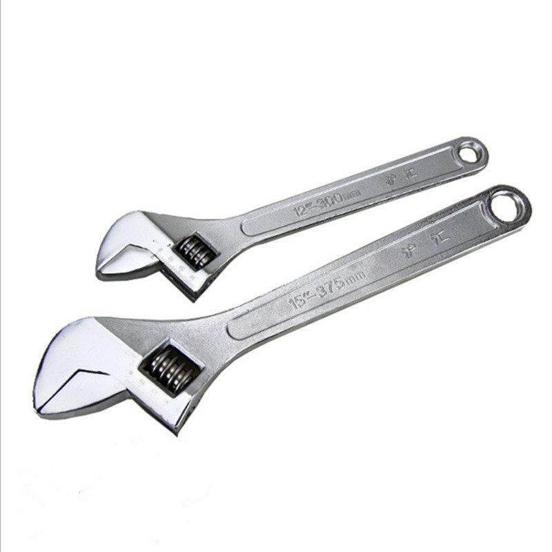 厂货12寸活络扳手整体淬火精细抛光镀铬机修手动沪汇活动扳手批发