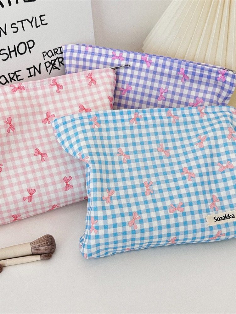 3432 Ins Floral Cosmetic Bag Water Lotion Skin Care Large Capacity Zipper Storage Bag Shopping Clutch Bag