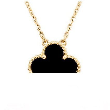 Four-leaf clover necklace women's single flower double-sided pendant White fritillary thick plated 18k Rose Gold red agate factory for live broadcast