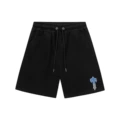 Style 734 Black Print Blue Shorts