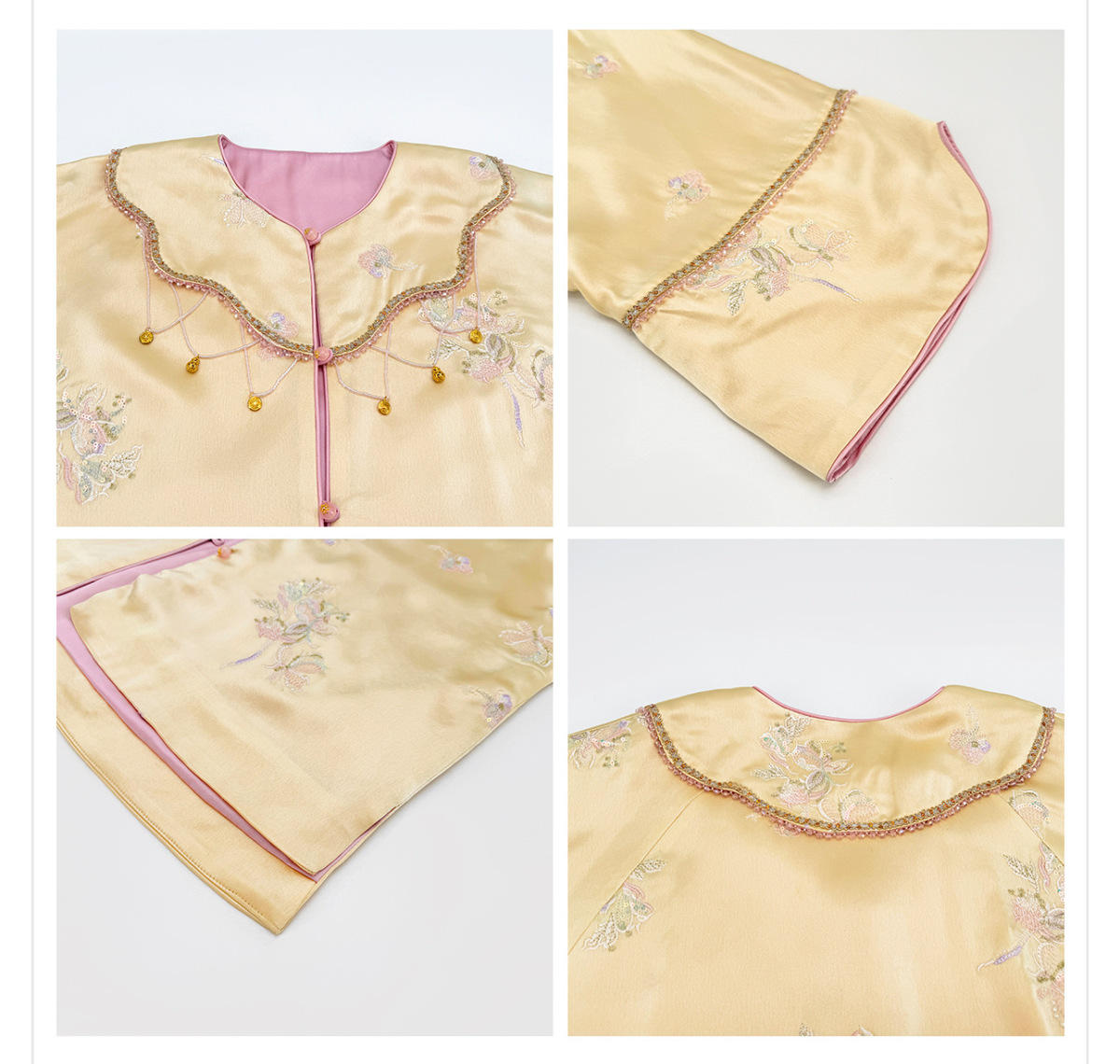Set áo khoác và đầm hai dây thêu hoa chuyển sắc đính cườm — Áo thun (7 ngày), Áo khoác (7 ngày), Trang phục (7 ngày)