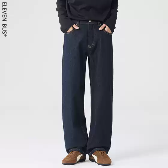 New American Trendy Men's Jeans 2025 Autumn and Winter Original Color Pure Cotton Washed Casual Denim Long Pants for Men
