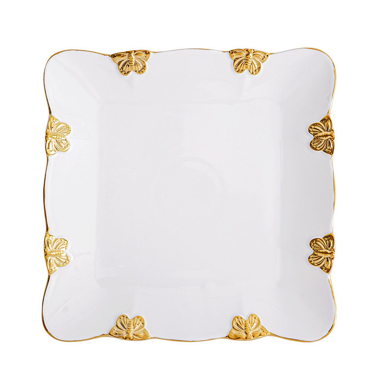 Nordic Phnom Penh Steak Plate Ceramic Western Food Plate Breakfast Internet Popular Tableware Household Dinner Plate Creative Plate Dim Sum Plate