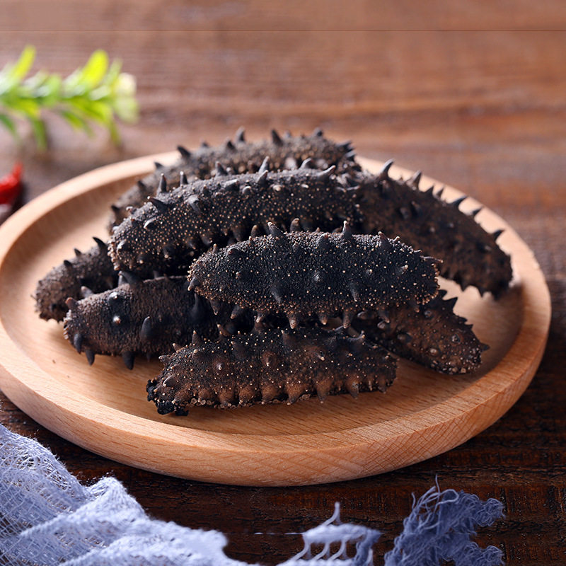 Deep Sea Pure Light Dried Dalian Sea Cucumber Dry Goods One Piece Starting Batch Liaocheng Light Dried Ginseng Bulk Wholesale Sea Cucumber Gift Box