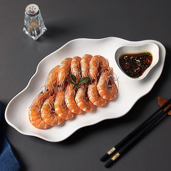 Dumpling Plate, Boiled Shrimp Plate, Grids with Vinegar Plate, Farmhouse Hotel Restaurant, Special Home French Fries Dumpling Plate