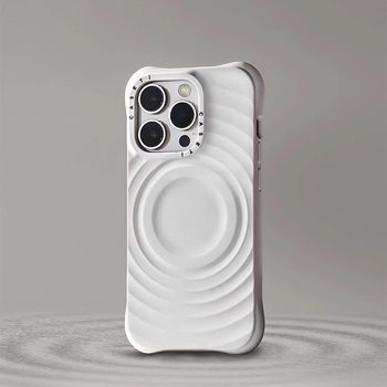 Top Version Caseti Co-Branded Wave Mobile Phone Case Suitable for Apple Iphone16Promax1415 Magnetic Silicone Case