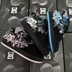 Cross-Border Foreign Trade Dc Shoes Men's and Women's Embroidered Sneakers European Dc Shoes Campus Skate Shoes Casual Sports Shoes