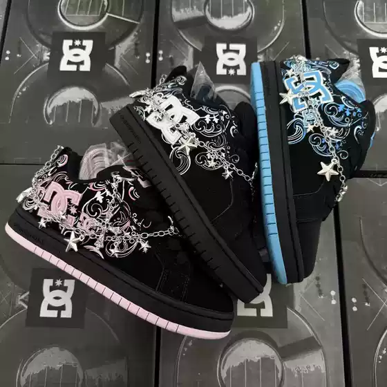 Cross-Border Foreign Trade Dc Shoes Men's and Women's Embroidered Sneakers European Dc Shoes Campus Skate Shoes Casual Sports Shoes
