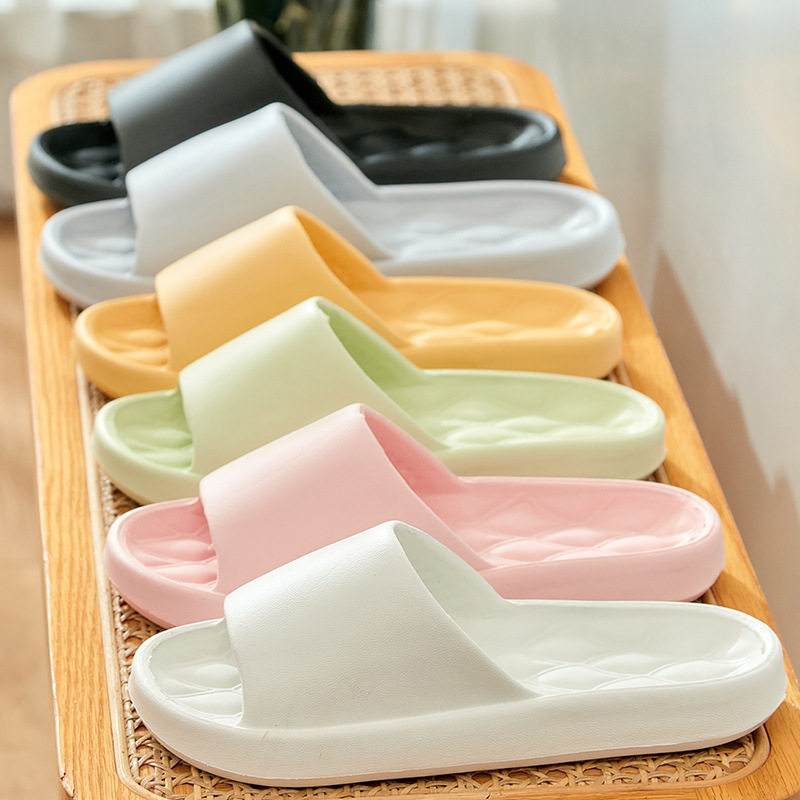 Factory wholesale on behalf of hair step excrement feeling slippers women's summer household quick-drying non-slip bathroom bath sandals thick bottom men's