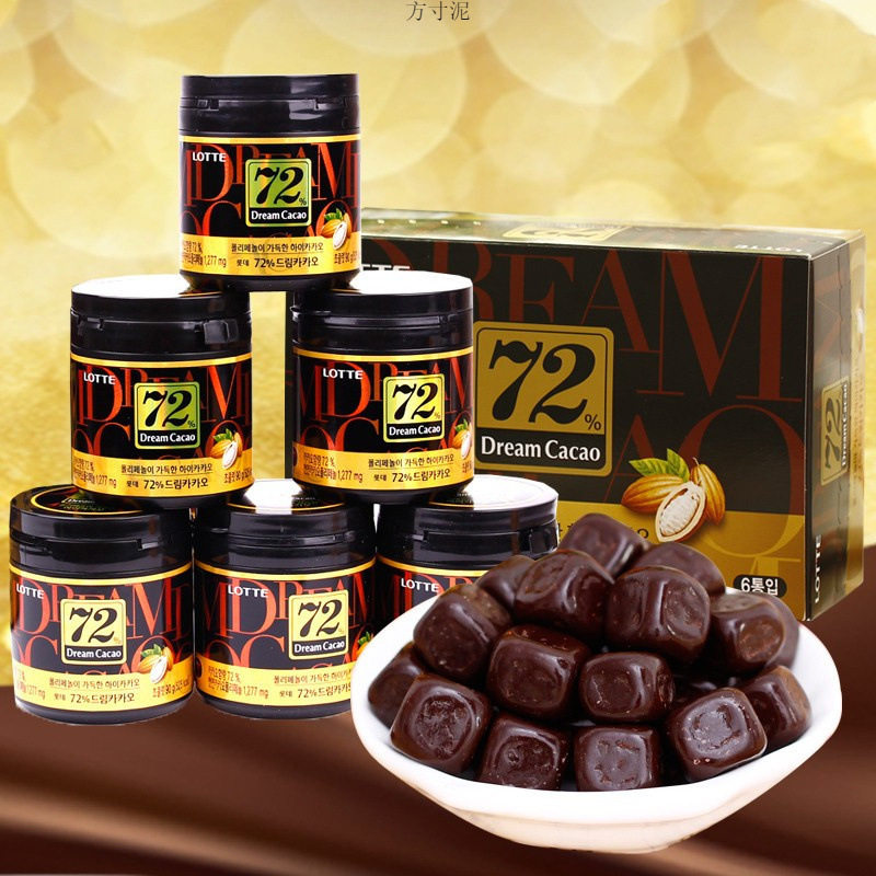 LOTTE Lotte 72% pure black chocolate beans 86g canned South Korea snacks chocolate candy a wholesale