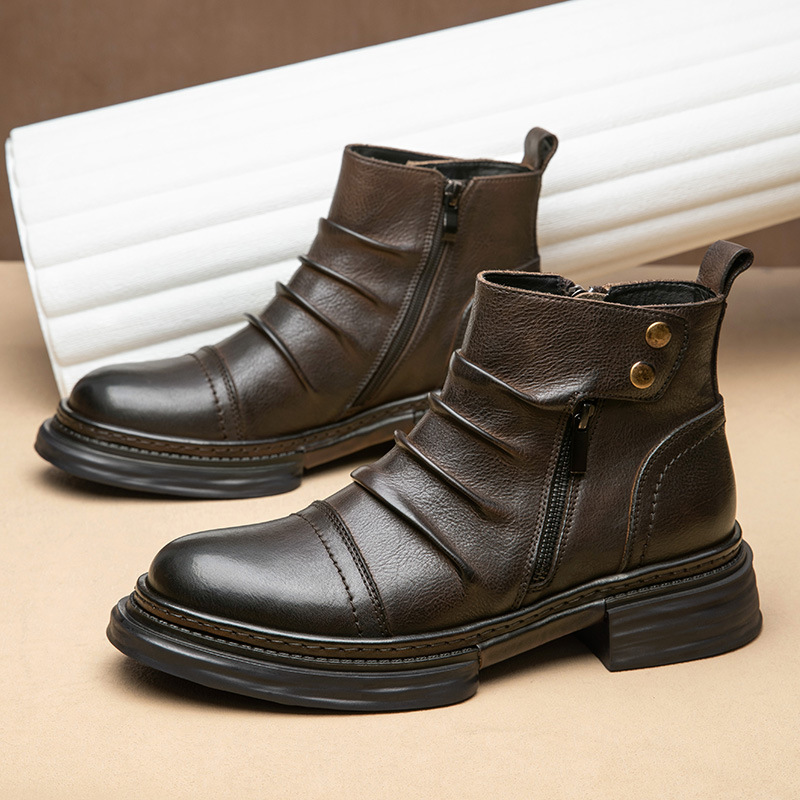 (Mới) Mã L1464 Giá 2590K: Boot Martin Nam Shtdi Đế Mềm Hàng Mùa Xuân Thu Đông Tăng Chiều Cao Giày Dép Nam Chất Liệu Da Bò G06 Sản Phẩm Mới, (Miễn Phí Vận Chuyển Toàn Quốc).