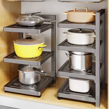 Pot Storage Rack Kitchen Sink Storage Rack Multi-Functional Cabinet Storage Special Pot Rack Cabinet Layered Rack