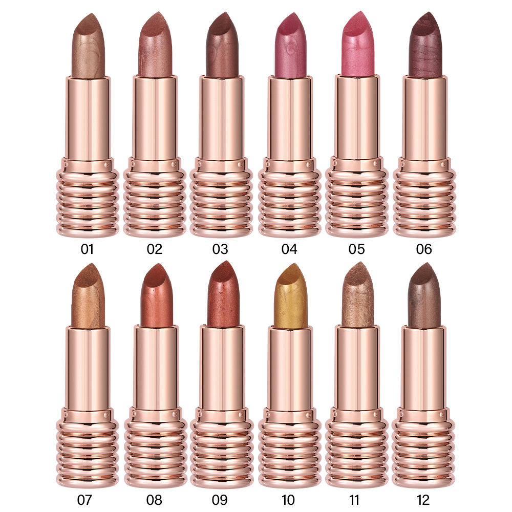 Metallic lipstick YABAOLIAN cross-border Amazon makeup explosions lip gloss flash gold non-stick cup lipstick