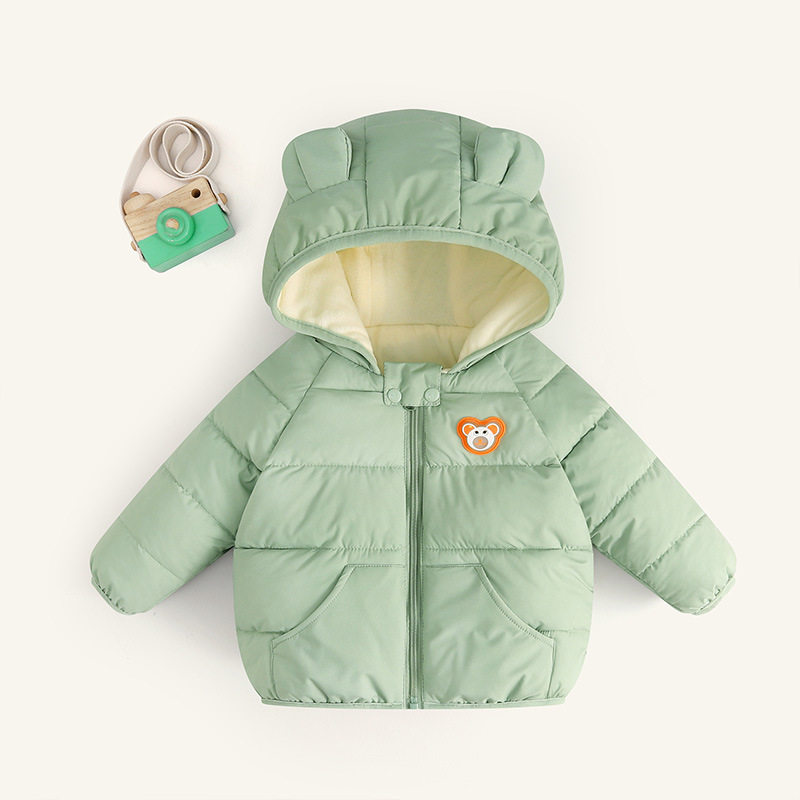 Children's Down Cotton Jacket with LED Lights, New Winter Thickened Coat, Boys & Girls Fleece-Lined Warm Jacket