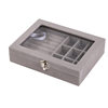Fashionable Simple Large Capacity Portable Multi-grid Suede Exquisite Jewelry Box Earrings Necklace Ring Storage Box
