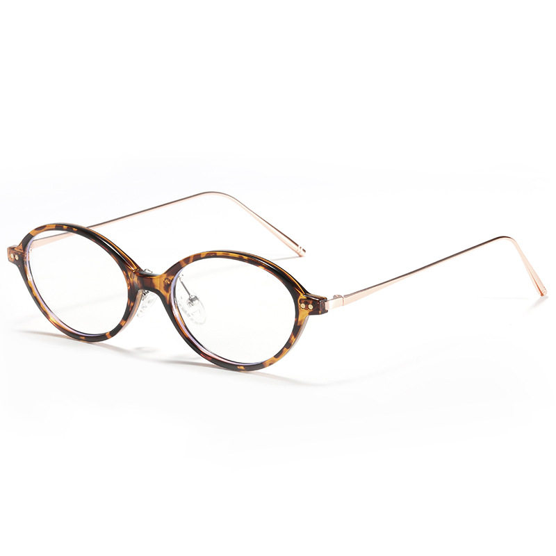 New Japanese and Korean Tr90 Nerd Small Oval Glasses Frame for Men and Women Anti-Blue Light Literary Retro Flat Light Myopia Frame