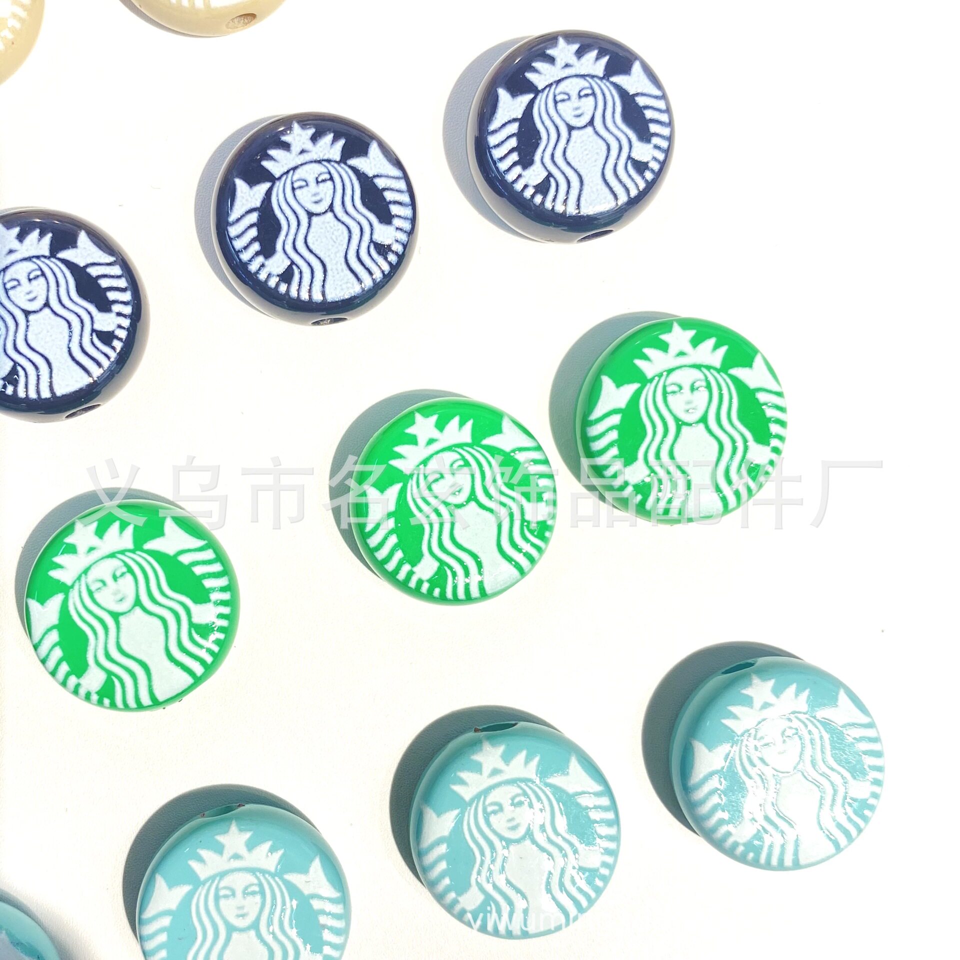 Acrylic paint printing Starbucks milk piece beaded loose beads Starbucks milk piece beaded pen car hanging mobile phone chain accessories