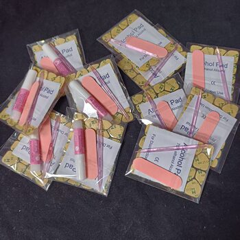 Disposable Four-Piece Manicure Tool Set, Alcohol Cotton Rubbing Stick, Wooden Stick, Manicure Material Package, Tool Set Batch