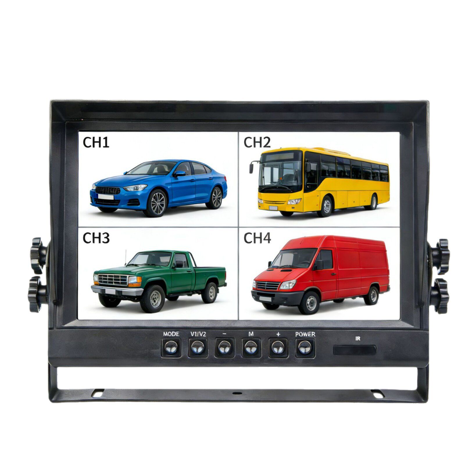 9 inch 4-way display car DVR driving recorder reversing monitoring bus truck truck reversing camera