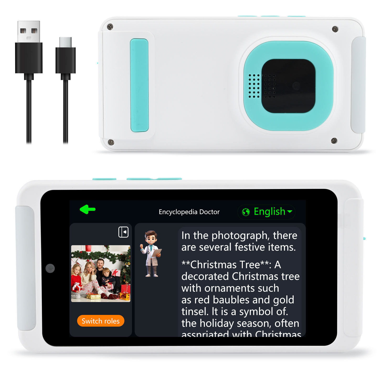 Cross-Border New Ai Camera for Photo Recognition, High-Definition Beauty Selfie, Touch Screen Student Party, Children's Digital Camera