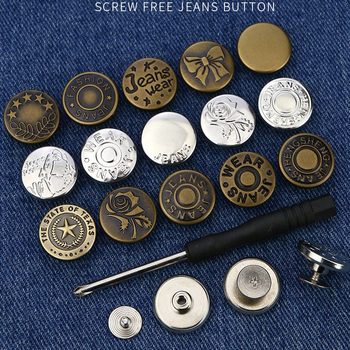 Durable Screw Design, Detachable and Reusable, Easy to Adjust Waist Size, No-Sew Buttons, No-Nail Jeans Buttons
