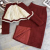Tweed Style Down-Lined Short Jacket Women's Half-Length One-Step Skirt Two-Piece Set Women's Autumn and Winter New Suit Skirt Women