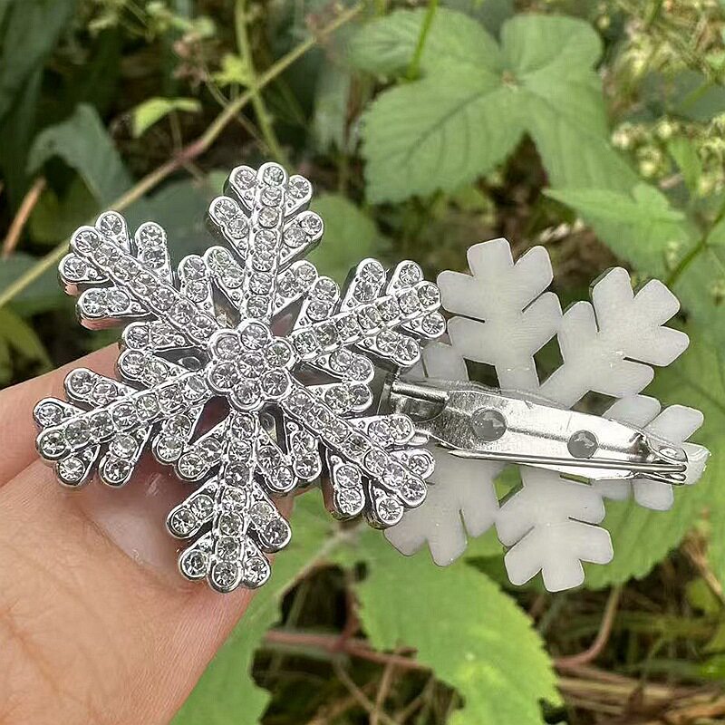 超闪水钻珍珠雪花小鸭夹高颜值圣诞节温柔可爱发卡冬季新款头饰女