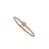 Rose gold titanium steel bracelet women's high-grade bracelet light luxury niche zircon bracelet plain ring bracelet jewelry