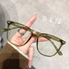 Square nail plain glasses online celebrity ins decorative large frame glasses Korean style cold tea plain glasses frame can be equipped with myopia empty frame