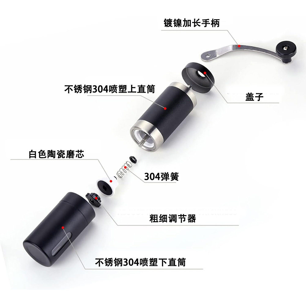 Hand-Cranked Coffee Machine Stainless Steel Household Manual Coffee Grinder Manual Coffee Bean Machine Coffee Grinder Source Factory