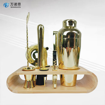 Stainless Steel Cocktail Shaker Set Chick Cup Hand Jug Cocktail Bar Tools Nine-Piece Set Entry Bartender Accessories