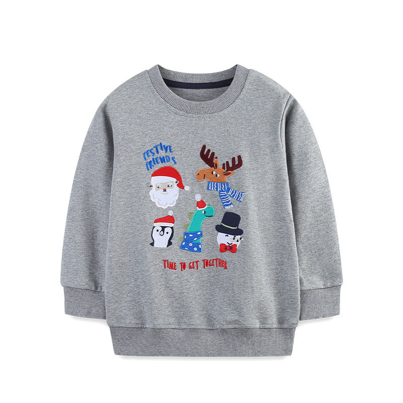 New Autumn Boys' Crew Neck Hoodie, Fashionable Kids' Sweatshirt, Knitted Cotton Toddler & Kid Undershirt