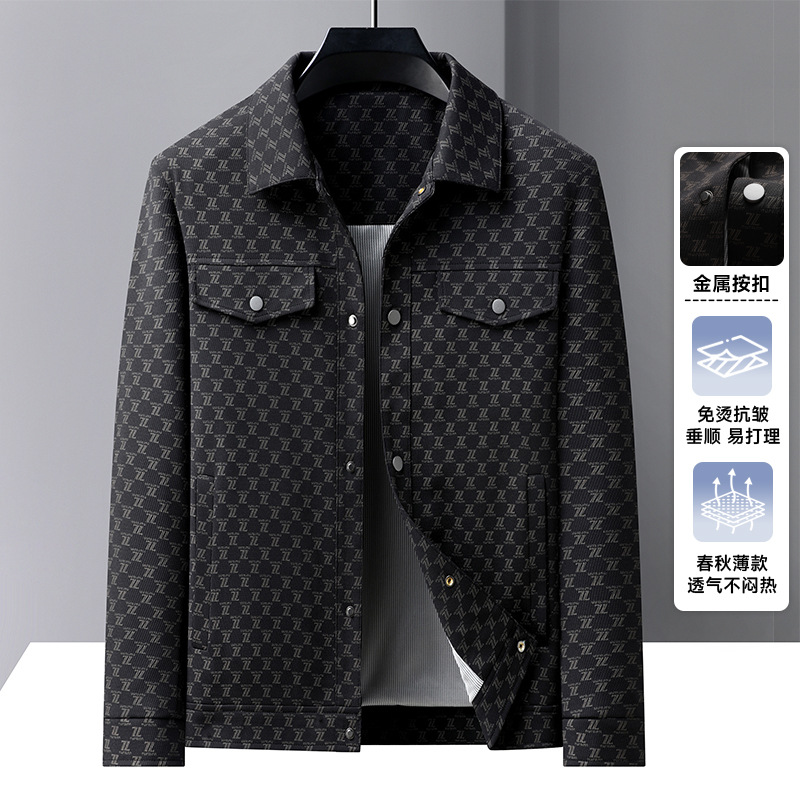 Áo Khoác Nam Họa Tiết Hoa Kín Cổ Hàng Mùa Xuân Thu Đông