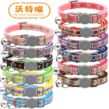 New Original Pet Flower Dog Cat Lace Safety Buckle Bell Daisy Flower Collar Collar
