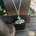 Full diamond blue necklace