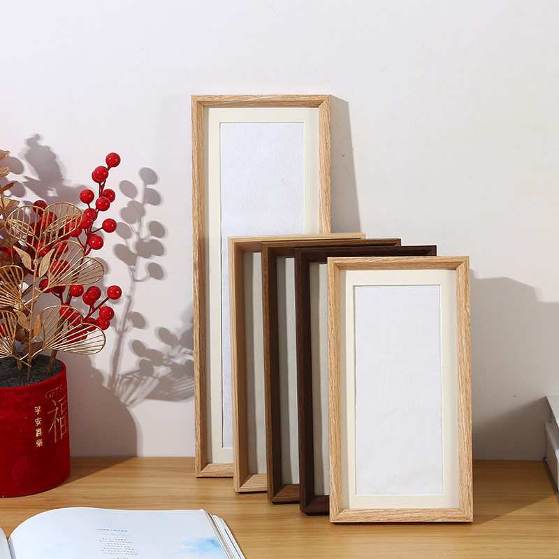 in stock Wooden Blank DIY Calligraphy Hanging Paintings Mounted Handwriting Brush Calligraphy Framed Decorative Three-dimensional Creative Photo Frame