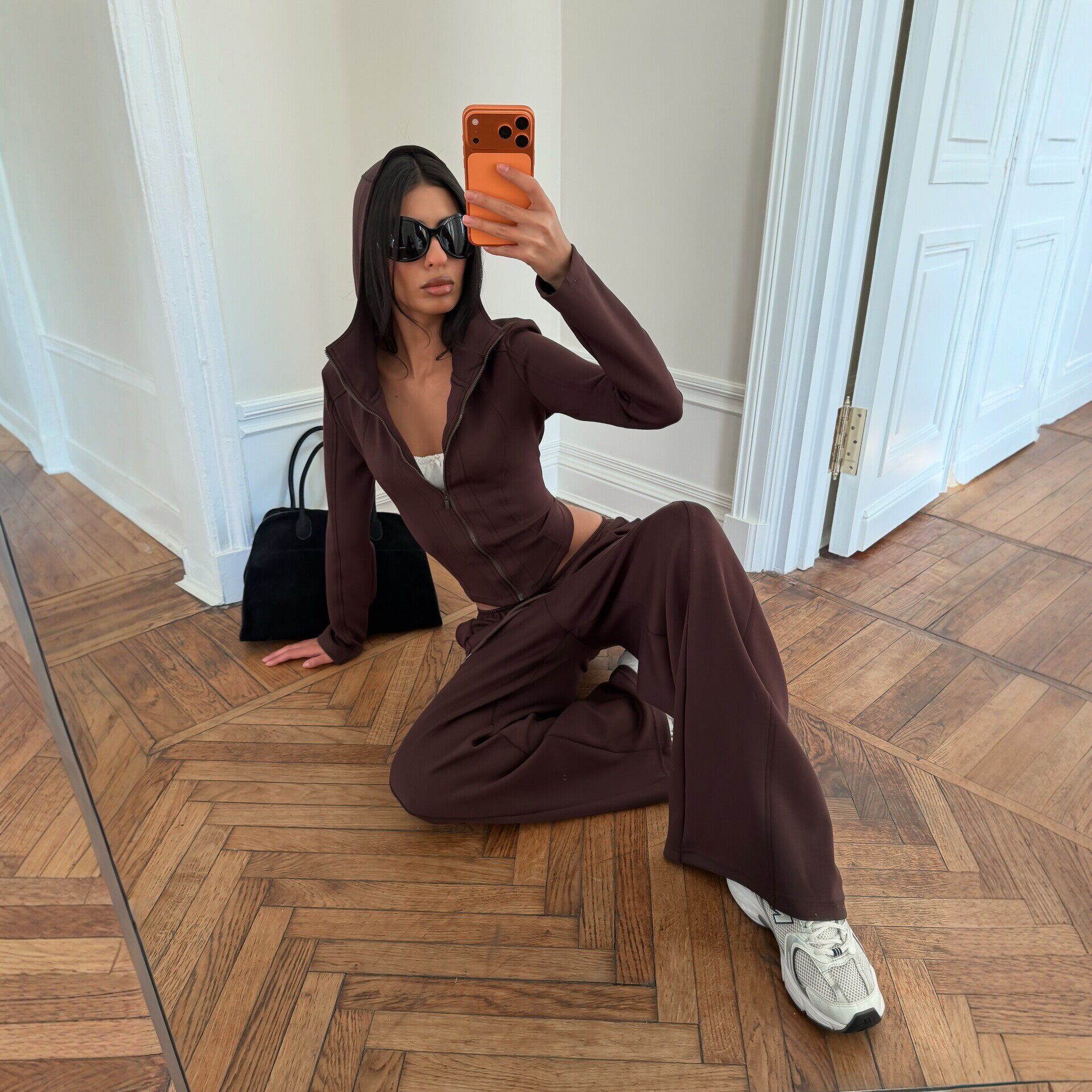 Womens Hooded Zip Up Sweatshirt Set Slim Fit Top Loose Casual Pants Autumn Fashion Outfit Wholesale Available