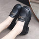 Spring New Mother's Shoes Loafers Korean Style Fashion Slip-On Work Shoes First Layer Cowhide Square Heel Women's Leather Shoes
