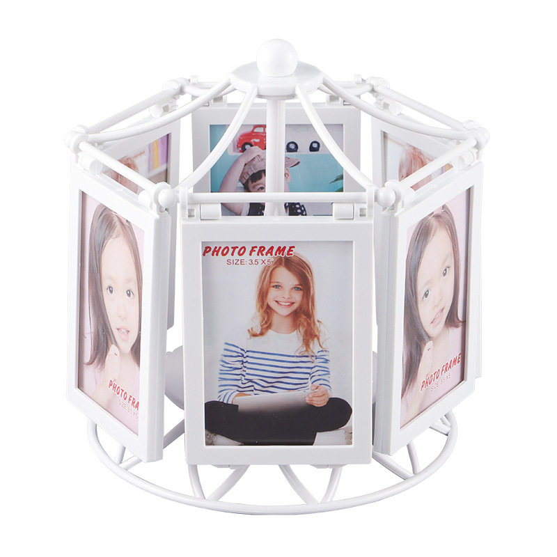 Children's Photo Frame Table Photo Album Photo Studio Wedding Photo 5 Inch Ferris Wheel Ornaments Windmill Rotating Puzzle Photo Frame