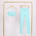 Glazed blue y-shaped vest and nine-point pants suit