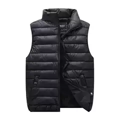 Men's autumn and winter vest stand collar cotton-padded coat Amazon cross-border foreign trade plus size vest jacket down cotton vest waistcoat