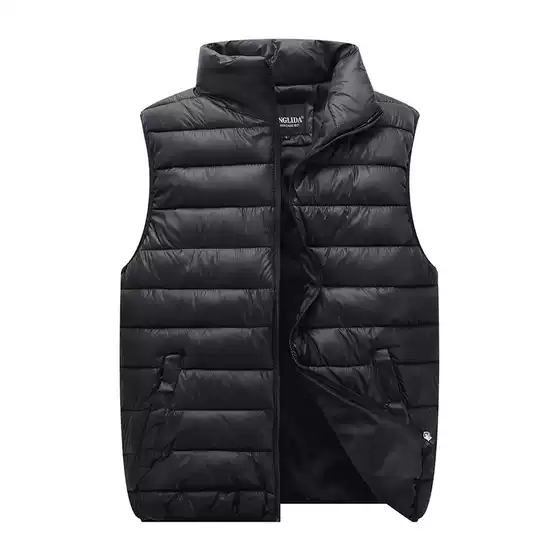 Men's autumn and winter vest stand collar cotton-padded coat Amazon cross-border foreign trade plus size vest jacket down cotton vest waistcoat