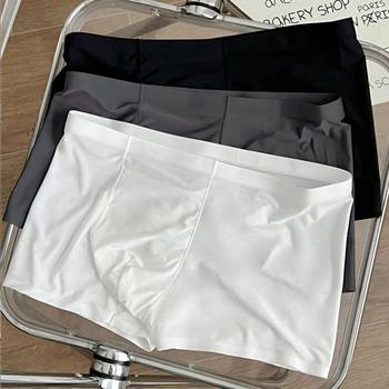 6000 Small Waist Ice Silk Underwear Thin Mid Waist Ice Silk Boxer Underwear Breathable Men's Boxer Underwear Comfortable
