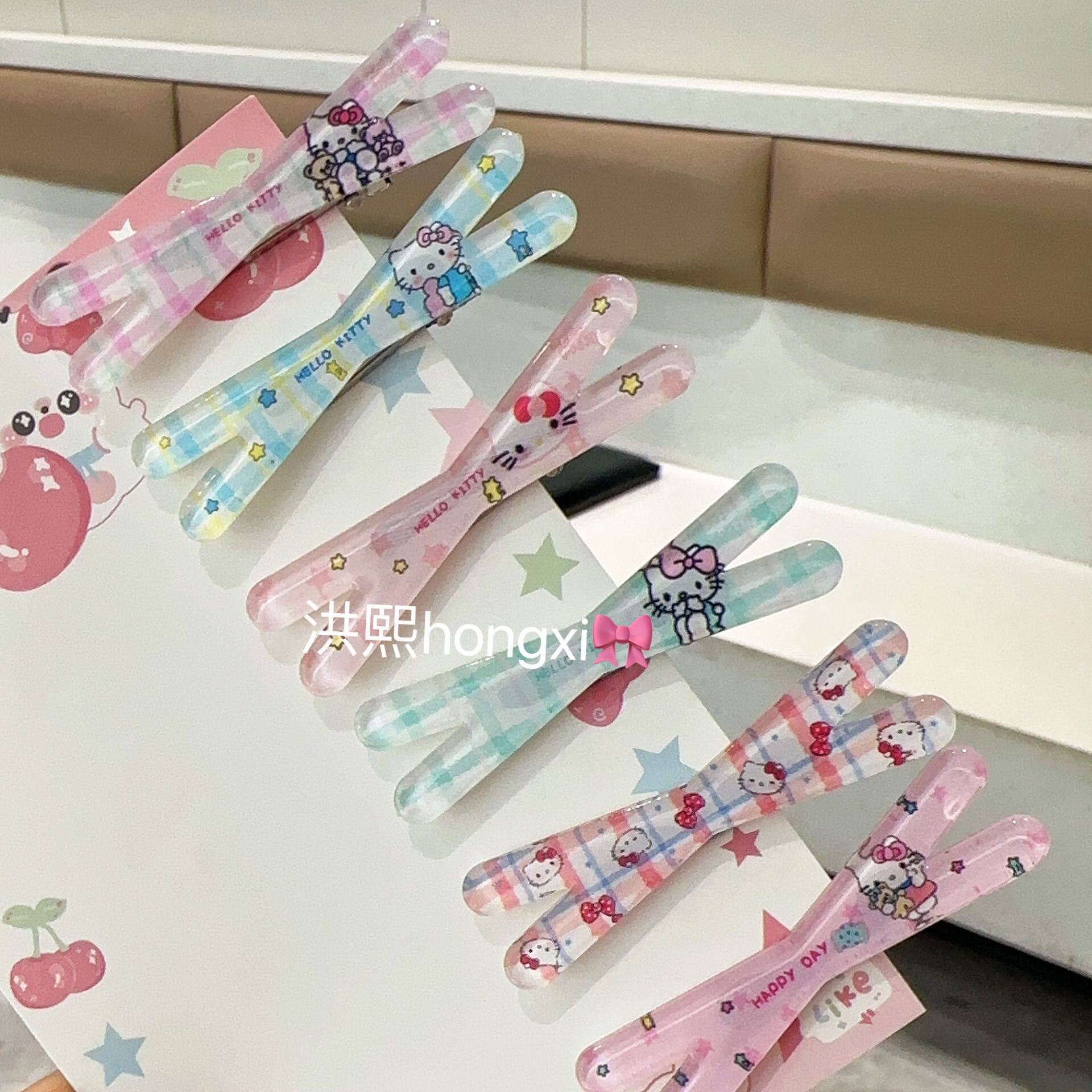 甜美少女心透色KT猫发夹可爱学生刘海夹侧边夹ins高颜值发卡发饰