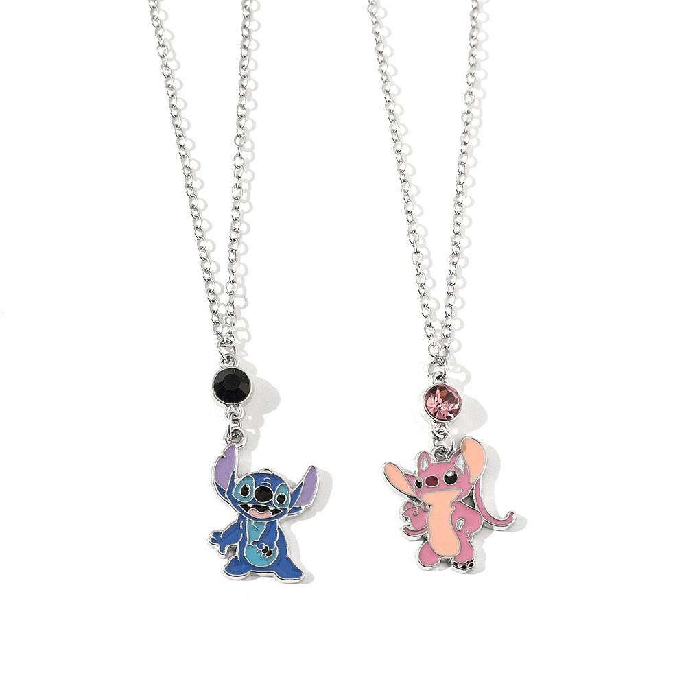 Cartoon Jewelry Stitch Angel Couple Necklace Women's All-match Fashion Collarbone Chain Hip-hop Style Men's Pendant