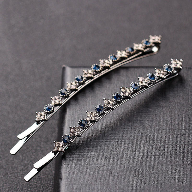大号简约镶水钻发夹一字夹ins高颜值刘海夹网红发卡精致边夹头饰