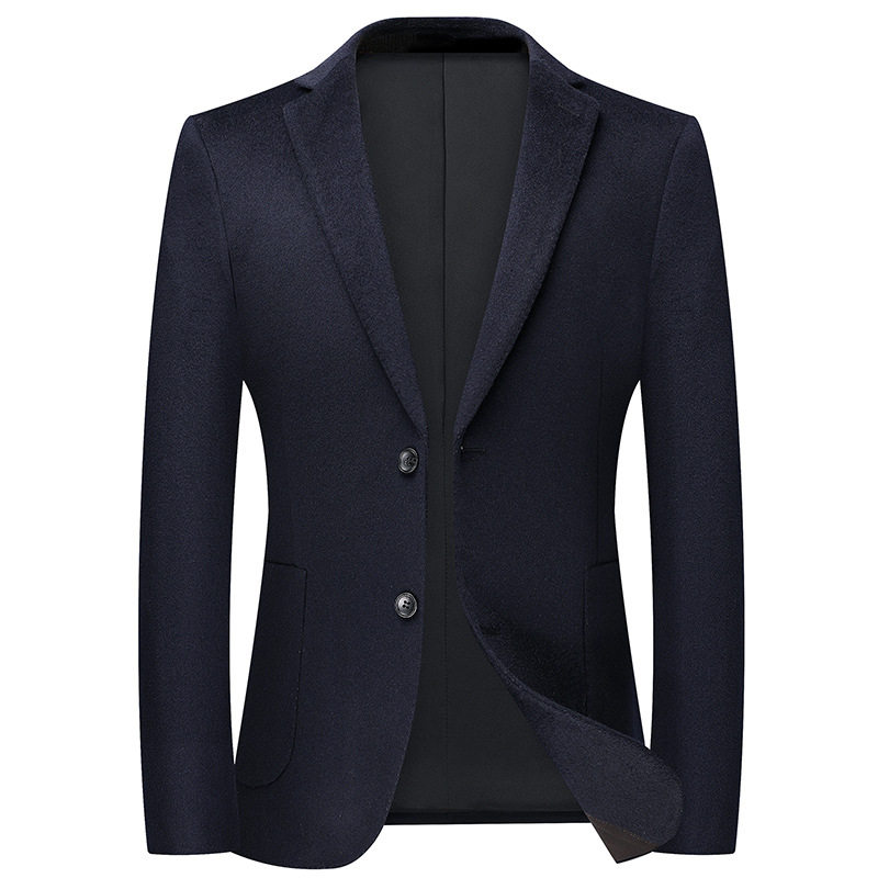 Áo Vest/Blazer Nam 100% Lông Cừu Không Nhăn Ôm Dáng Màu Xanh Than, Đen